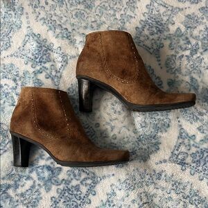 Franco Sarto Tan Suede Heeled Boots